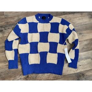 New LUMIERE Large Pullover Checkerboard Sweater